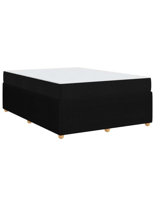 Gultas rāmis ar matraci ar matraci melna 140 x 200 cm audums