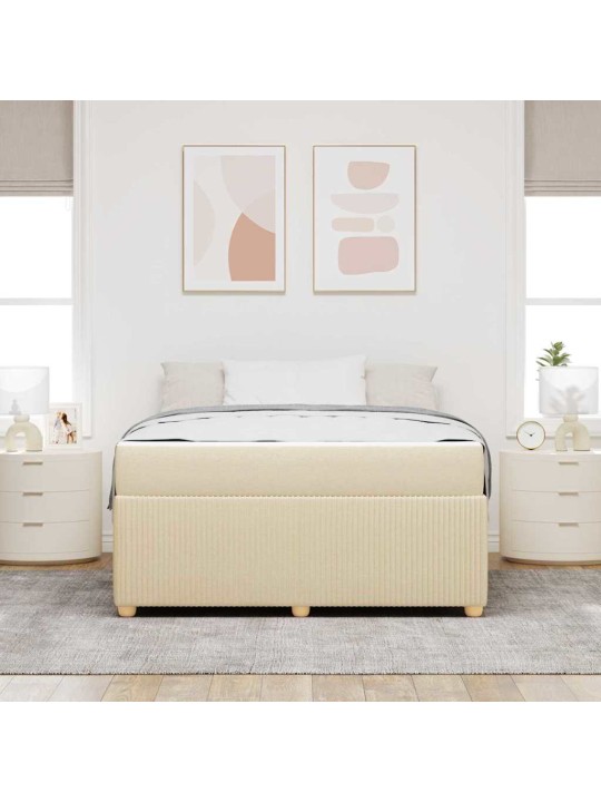 Gultas rāmis ar matraci krēmkrāsa 140 x 200 cm audums