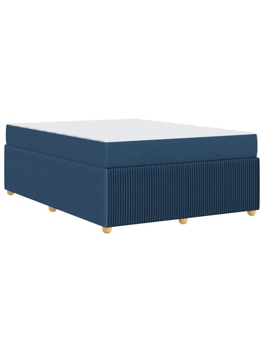 Gultas rāmis ar matraci ar matraci zila 140 x 200 cm audums