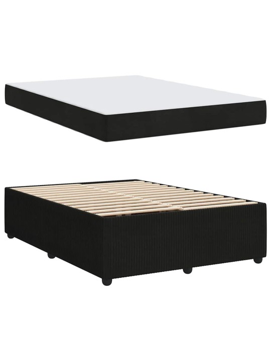 Gultas rāmis ar matraci ar matraci melna 140 x 200 cm samts