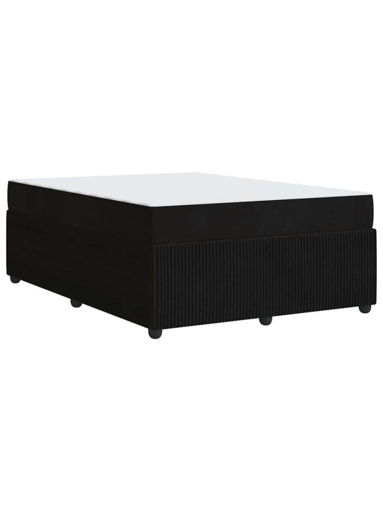 Gultas rāmis ar matraci ar matraci melna 140 x 200 cm samts