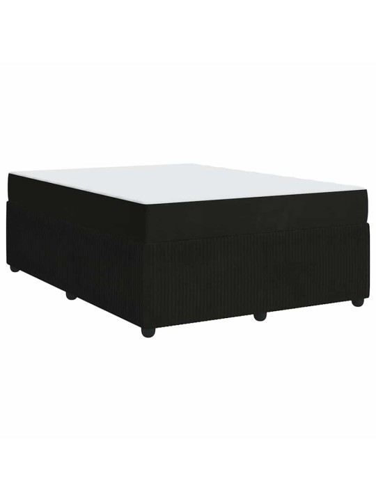 Gultas rāmis ar matraci ar matraci melna 140 x 200 cm samts
