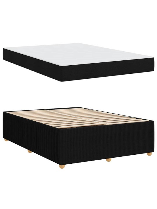 Gultas rāmis ar matraci ar matraci melna 160 x 200 cm audums