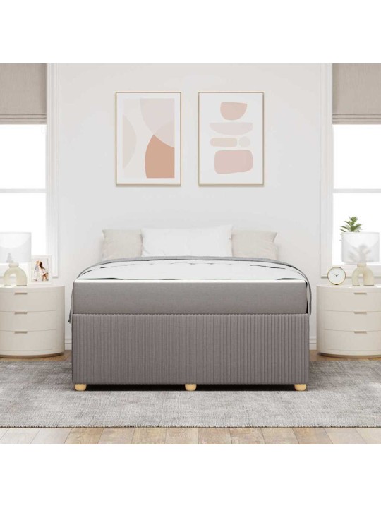 Gultas rāmis ar matraci pelēkbrūna 160 x 200 cm audums