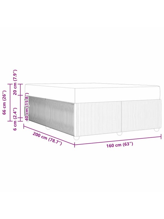 Gultas rāmis ar matraci krēmkrāsa 160 x 200 cm audums