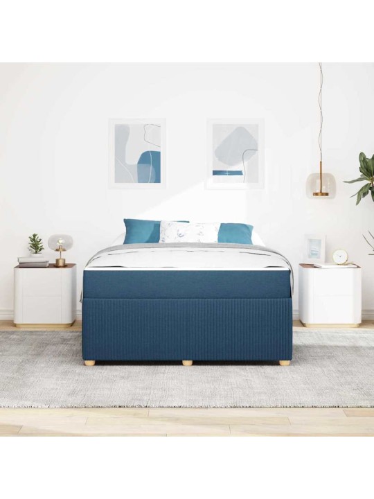 Gultas rāmis ar matraci ar matraci zila 160 x 200 cm audums