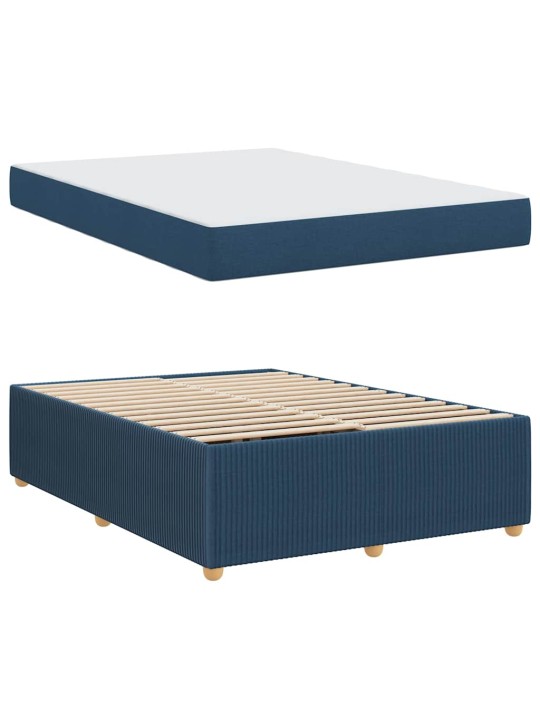 Gultas rāmis ar matraci ar matraci zila 160 x 200 cm audums