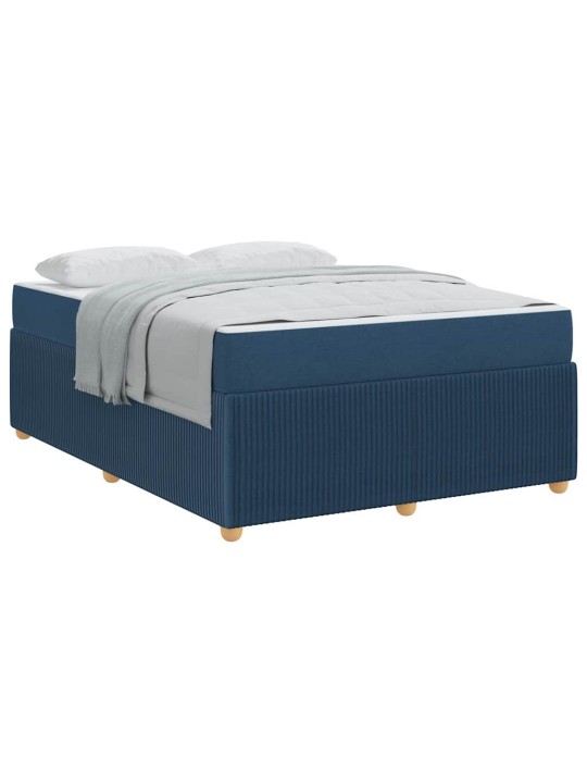 Gultas rāmis ar matraci ar matraci zila 160 x 200 cm audums