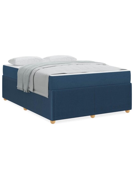 Gultas rāmis ar matraci ar matraci zila 160 x 200 cm audums
