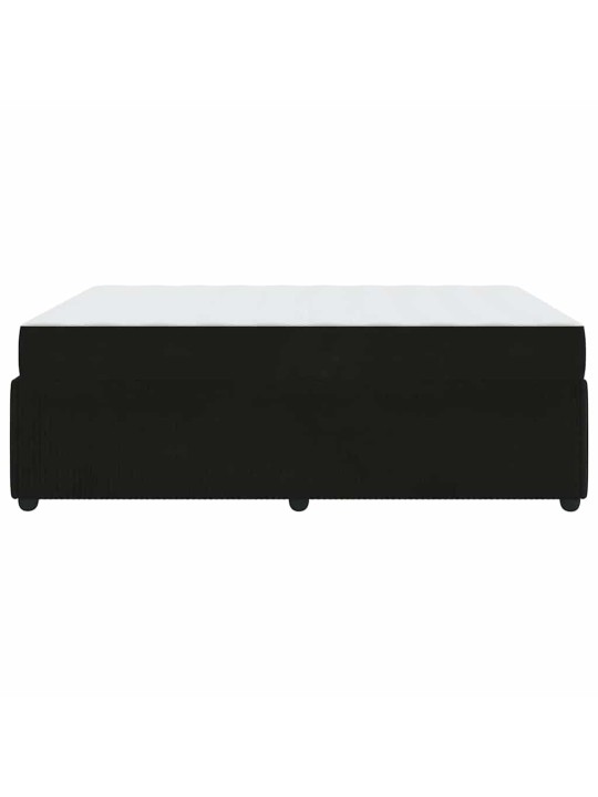 Gultas rāmis ar matraci ar matraci melna 160 x 200 cm samts
