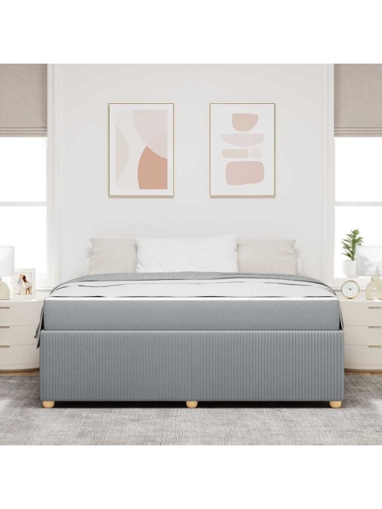 Gultas rāmis ar matraci gaiši pelēka 180 x 200 cm audums