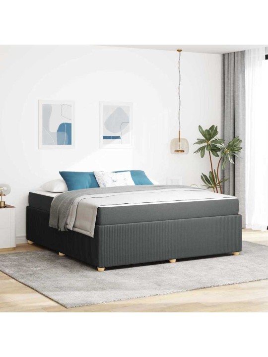 Gultas rāmis ar matraci tumši pelēka 180 x 200 cm audums
