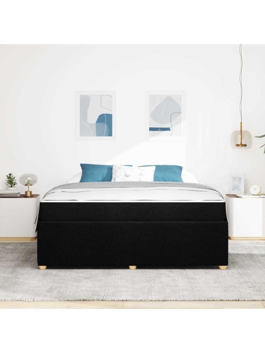 Gultas rāmis ar matraci ar matraci melna 180 x 200 cm audums
