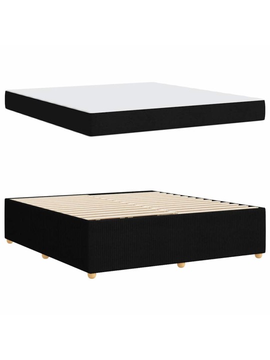 Gultas rāmis ar matraci ar matraci melna 180 x 200 cm audums