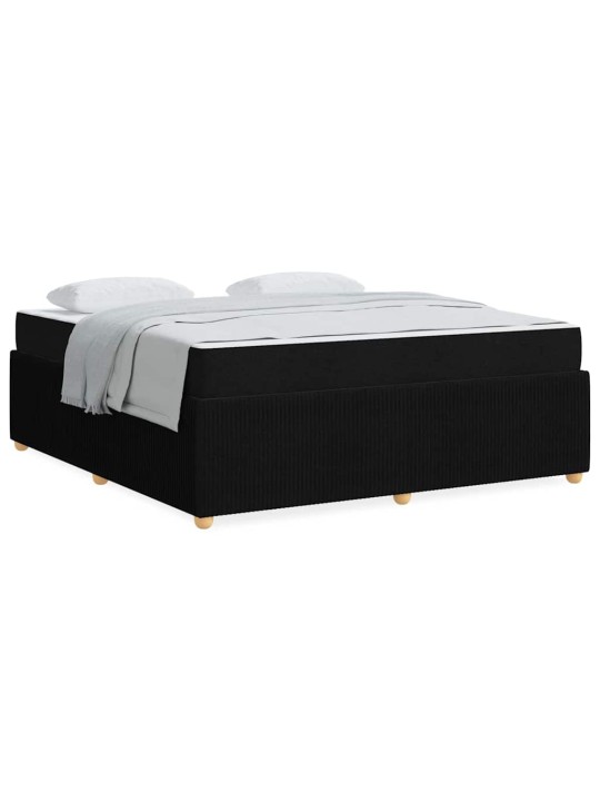 Gultas rāmis ar matraci ar matraci melna 180 x 200 cm audums