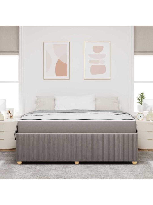 Gultas rāmis ar matraci pelēkbrūna 180 x 200 cm audums