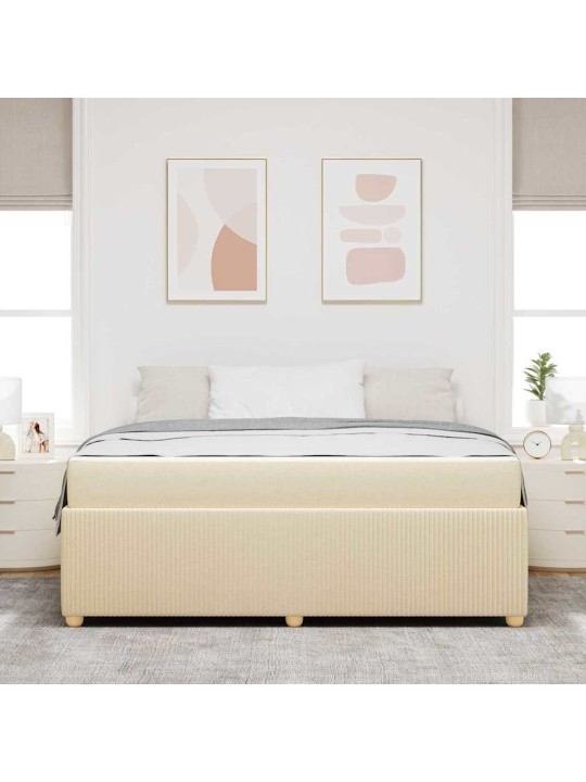 Gultas rāmis ar matraci krēmkrāsa 180 x 200 cm audums