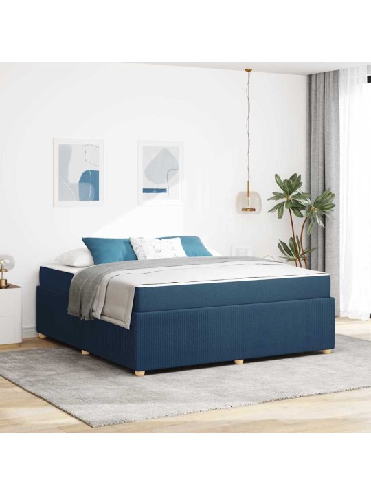 Gultas rāmis ar matraci ar matraci zila 180 x 200 cm audums