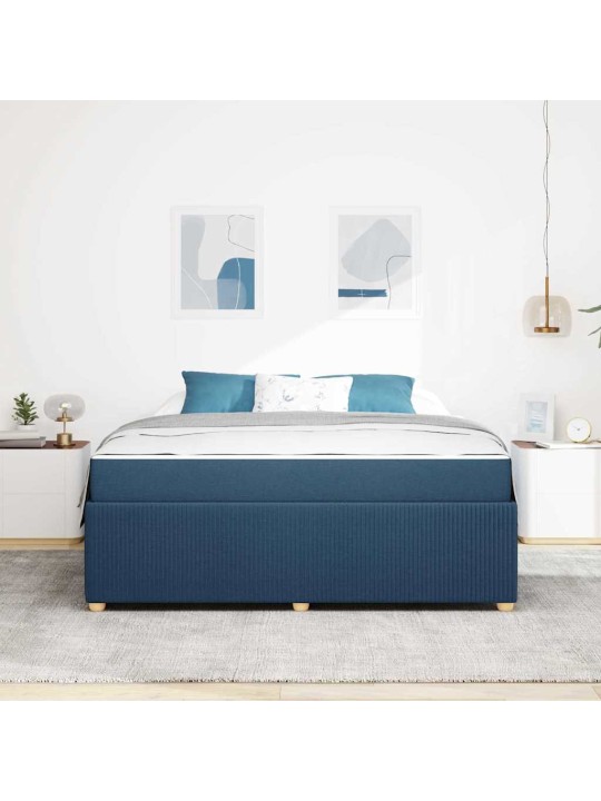 Gultas rāmis ar matraci ar matraci zila 180 x 200 cm audums