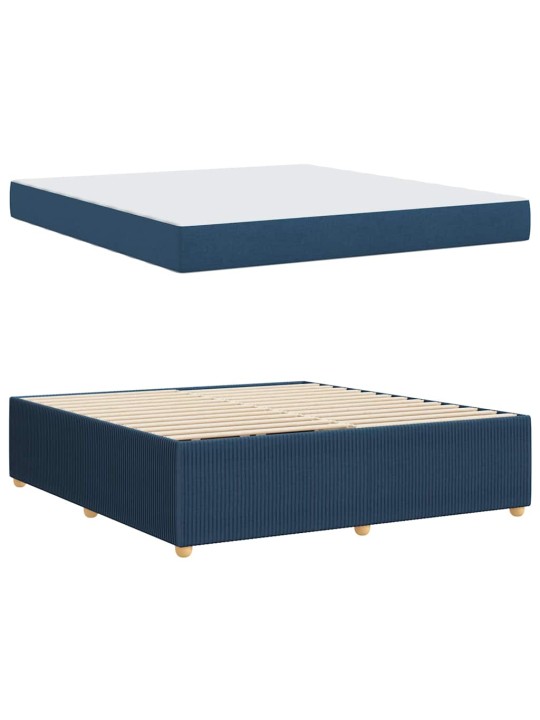Gultas rāmis ar matraci ar matraci zila 180 x 200 cm audums