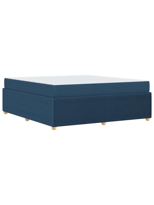 Gultas rāmis ar matraci ar matraci zila 180 x 200 cm audums