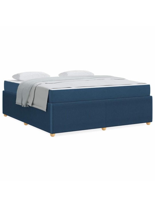 Gultas rāmis ar matraci ar matraci zila 180 x 200 cm audums