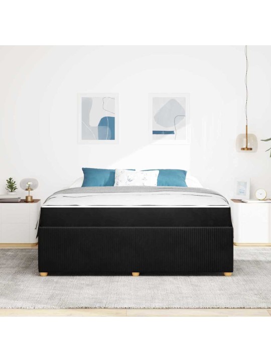 Gultas rāmis ar matraci ar matraci melna 180 x 200 cm samts