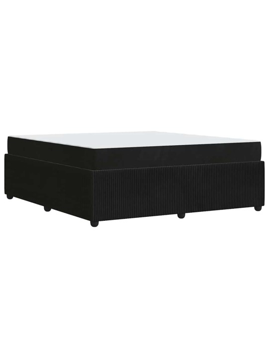 Gultas rāmis ar matraci ar matraci melna 180 x 200 cm samts