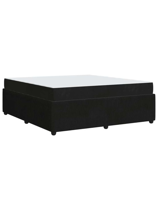 Gultas rāmis ar matraci ar matraci melna 180 x 200 cm samts