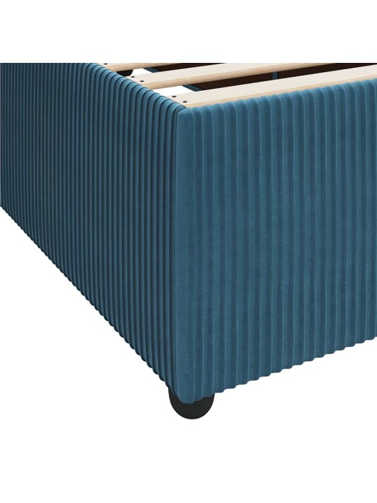 Gultas rāmis ar matraci ar matraci zila 180 x 200 cm samts