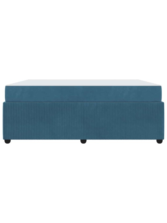 Gultas rāmis ar matraci ar matraci zila 180 x 200 cm samts