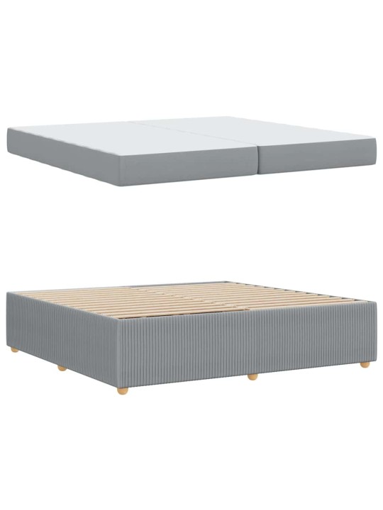 Gultas rāmis ar matraci gaiši pelēka 200 x 200 cm audums