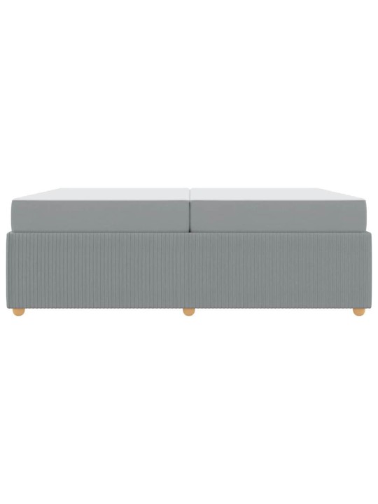 Gultas rāmis ar matraci gaiši pelēka 200 x 200 cm audums