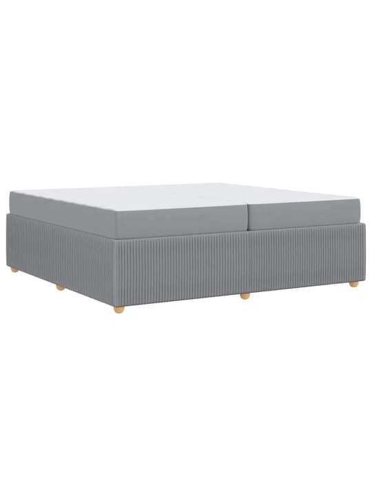 Gultas rāmis ar matraci gaiši pelēka 200 x 200 cm audums