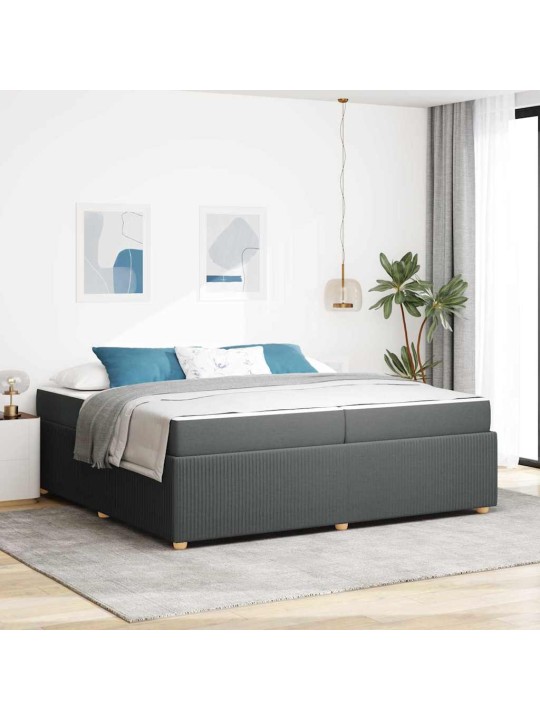 Gultas rāmis ar matraci tumši pelēka 200 x 200 cm audums