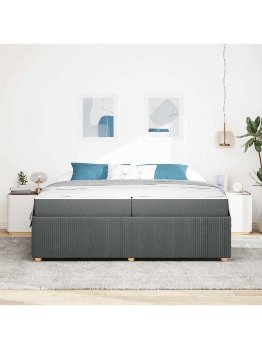 Gultas rāmis ar matraci tumši pelēka 200 x 200 cm audums