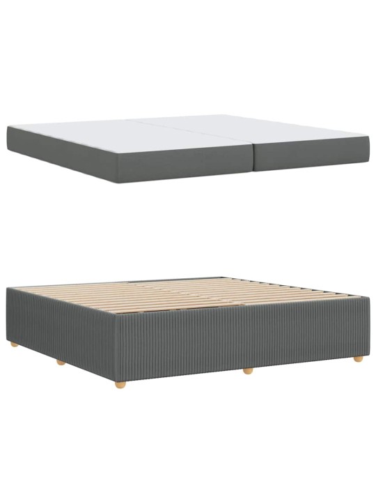 Gultas rāmis ar matraci tumši pelēka 200 x 200 cm audums
