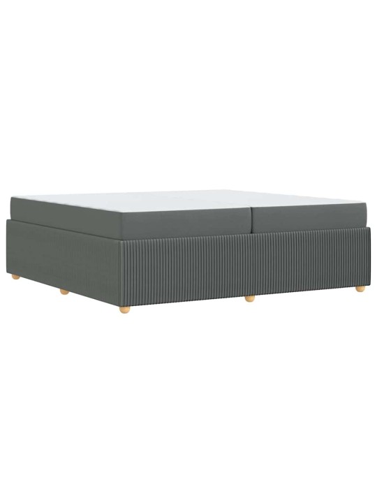 Gultas rāmis ar matraci tumši pelēka 200 x 200 cm audums