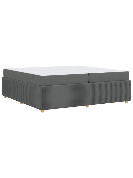 Gultas rāmis ar matraci tumši pelēka 200 x 200 cm audums