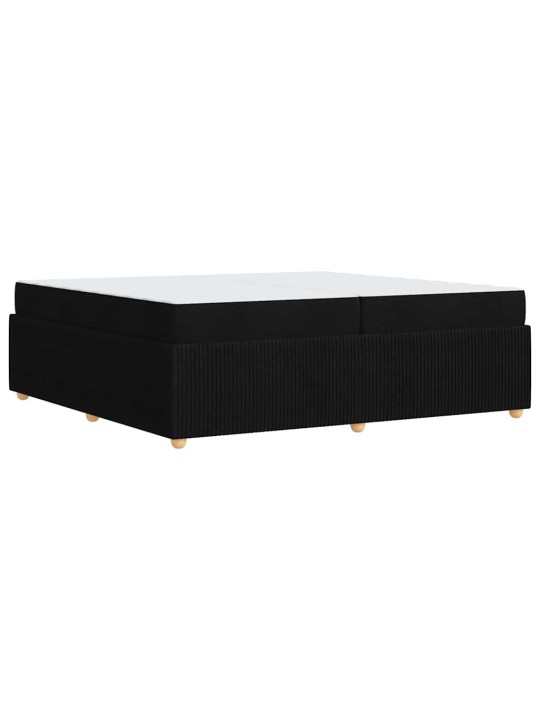 Gultas rāmis ar matraci ar matraci melna 200 x 200 cm audums