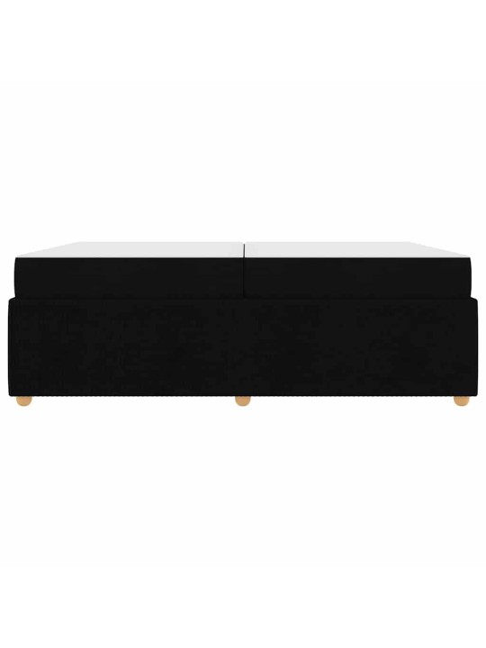 Gultas rāmis ar matraci ar matraci melna 200 x 200 cm audums