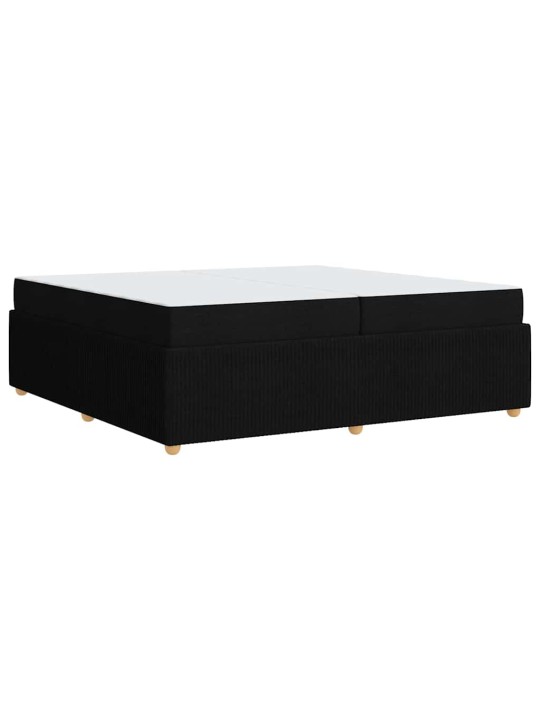 Gultas rāmis ar matraci ar matraci melna 200 x 200 cm audums