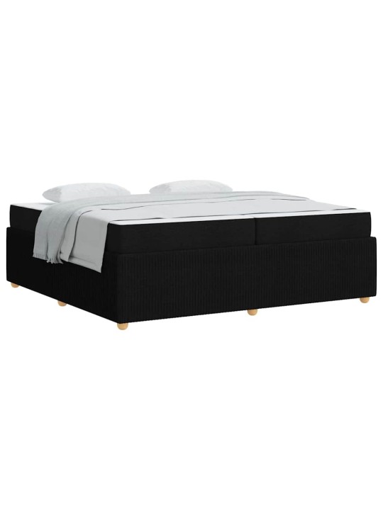 Gultas rāmis ar matraci ar matraci melna 200 x 200 cm audums