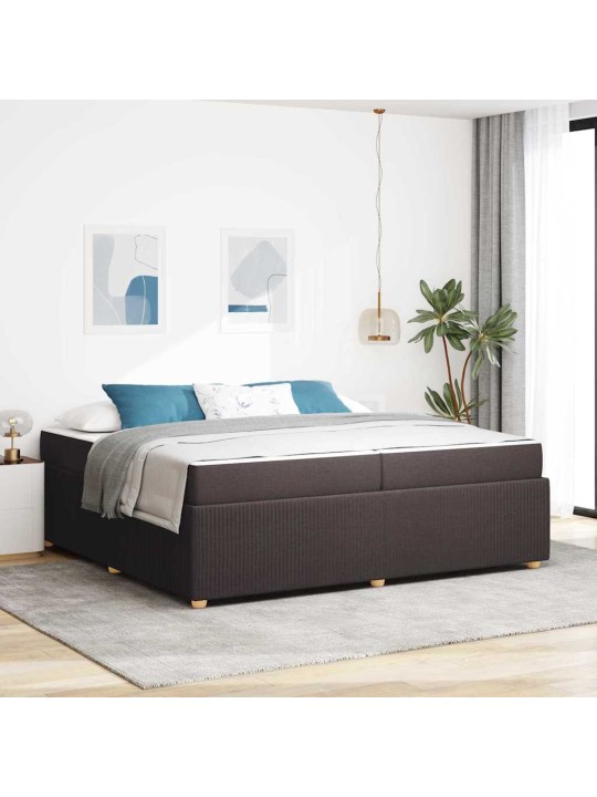 Gultas rāmis ar matraci tumši brūna 200 x 200 cm audums