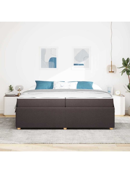 Gultas rāmis ar matraci tumši brūna 200 x 200 cm audums