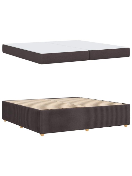 Gultas rāmis ar matraci tumši brūna 200 x 200 cm audums