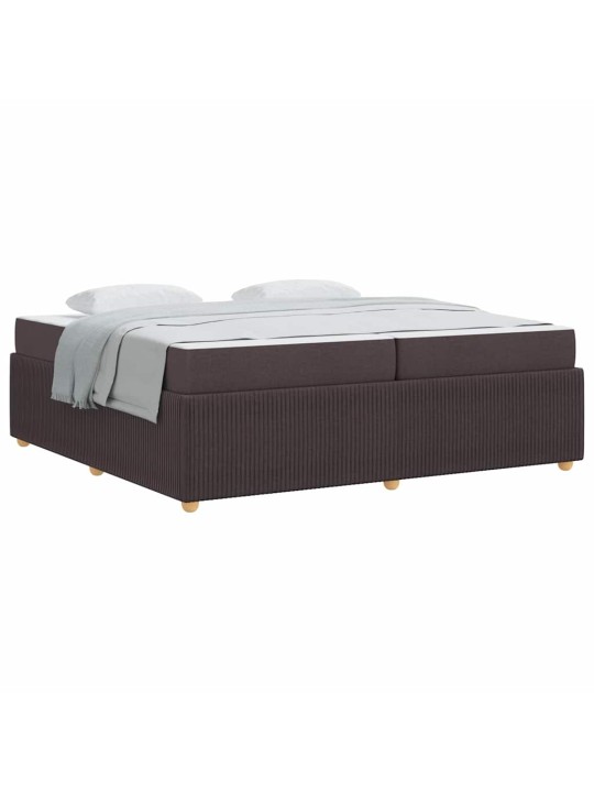 Gultas rāmis ar matraci tumši brūna 200 x 200 cm audums