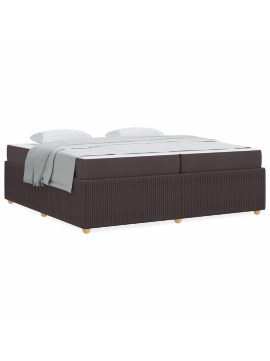 Gultas rāmis ar matraci tumši brūna 200 x 200 cm audums