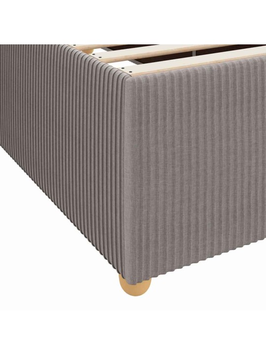 Gultas rāmis ar matraci pelēkbrūna 200 x 200 cm audums