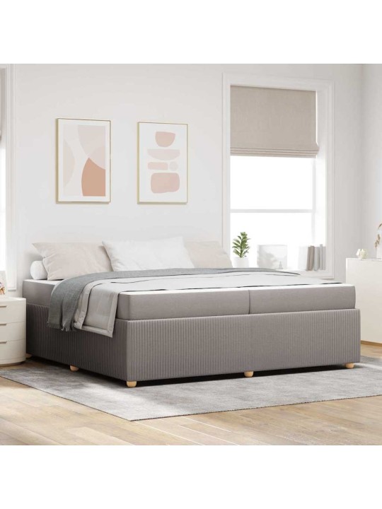 Gultas rāmis ar matraci pelēkbrūna 200 x 200 cm audums